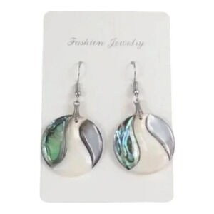 Abalone Wave Dangle Earrings